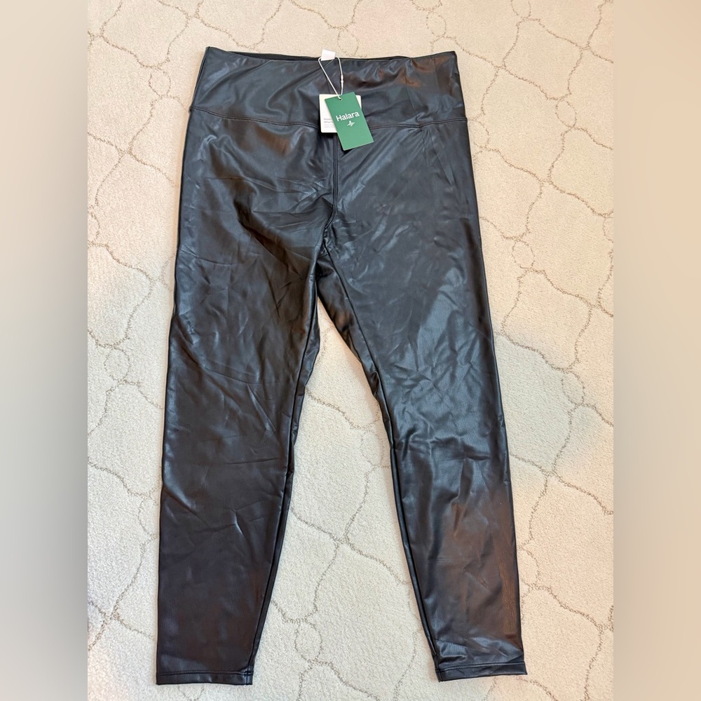 Halara Faux Leather Leggings – Black – Size XL – NWT